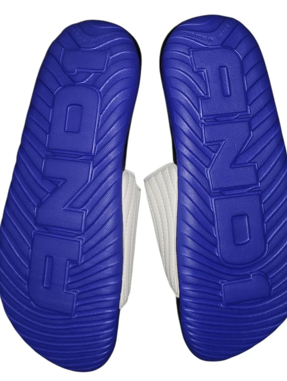 AND1 Men's Athletic Adjustable Swirl Slide Sandals in White Size 13 Blue Black